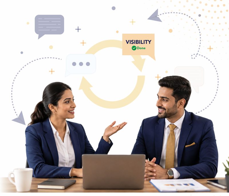 Two Zeliant professionals discussing an integrated marketing plan