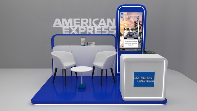 3D render of a branded kiosk design